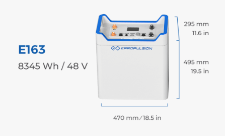 epropulsion e163 battery dimensions