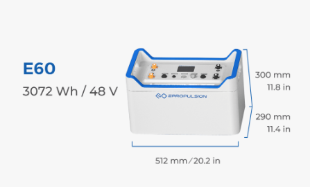 epropulsion e60 battery dimensions